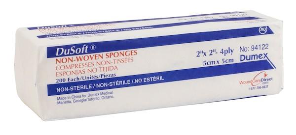 DuSoft Non-Sterile 2" x 2" Non-Woven Gauze Sponges