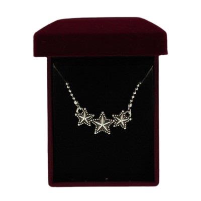 Lightning Ridge - Star Bead Necklace - 3 Star Silver Necklace