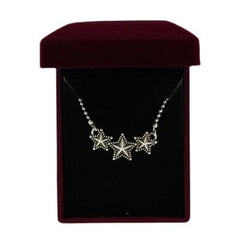 Lightning Ridge - Star Bead Necklace - 3 Star Silver Necklace
