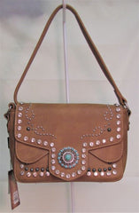 Montana West Concho Collection Crossbody Bag - Brown