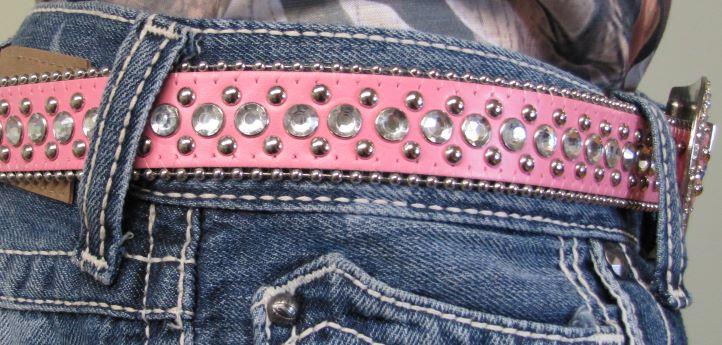 1/2' Leatherette Belt with Bling