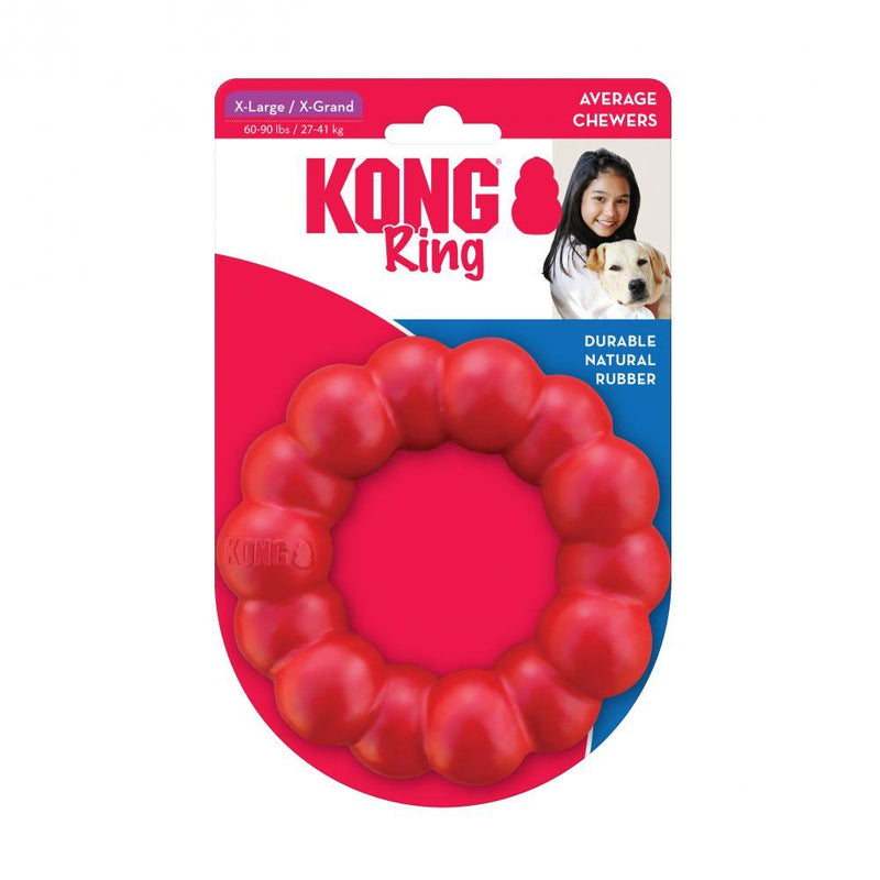 Kong Ring - Durable Natural Rubber Chew Toy - Red