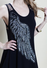 Vocal Wing Tunic Top -- Black