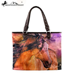Montana West 2 PC Luggage Set Horse Art -Laurie Prindle Collection