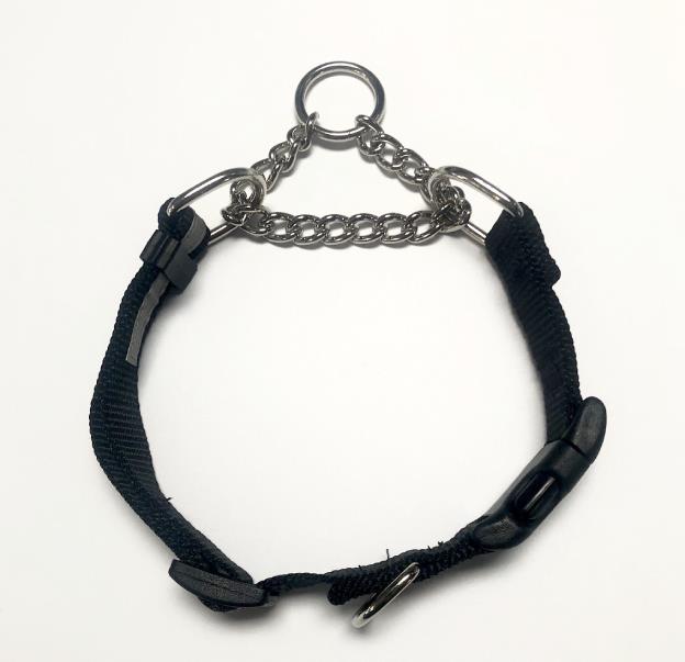 Smoochygale Nylon Martingale Buckle Clasp Collar With Chain