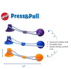 Spot - Press & Pull - 2-In-1 Ball & Rope Interactive Dog Toy - As Seen on TV