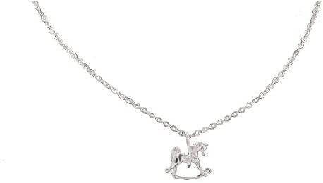 Exselle Equestrian Jewelry - Rocking Horse Pendant Necklace - Platinum or Gold