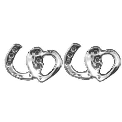 Exselle Equestrian Jewelry - Hearts and Horseshoes Earrings - Gold or Platinum