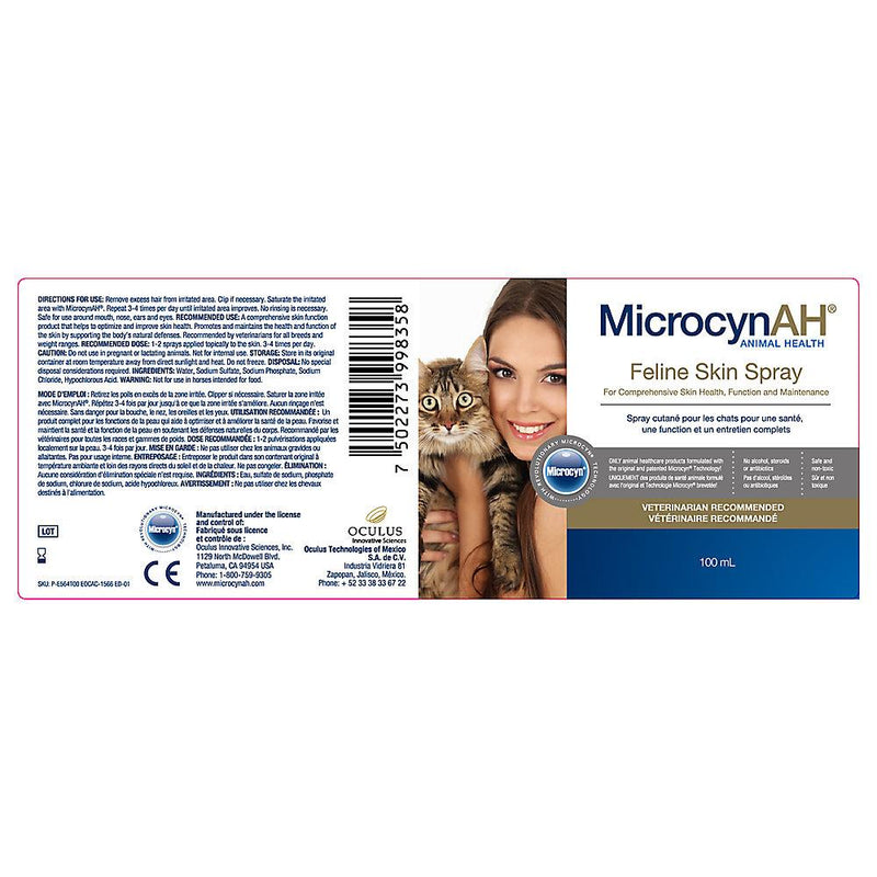 MicrocynAH - Feline Skin Spray - 100mL