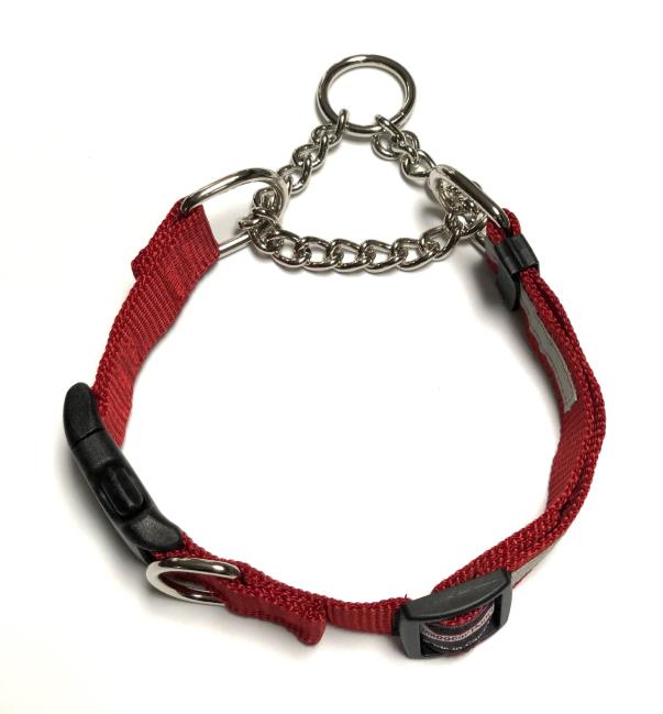 Smoochygale Nylon Martingale Buckle Clasp Collar With Chain