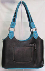 Montans West Turquoise and Black Handbag
