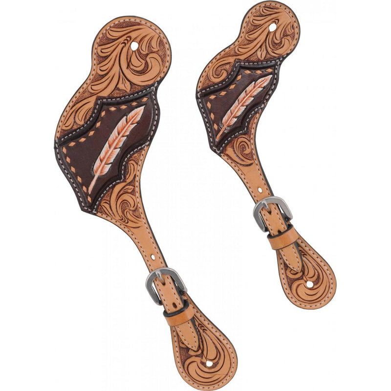 Country Legend by Western Rawhide Men's Spur Straps - Tan Feather
