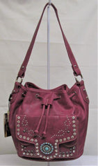 Montana West Concho Collection Hobo Bag - Hot Pink