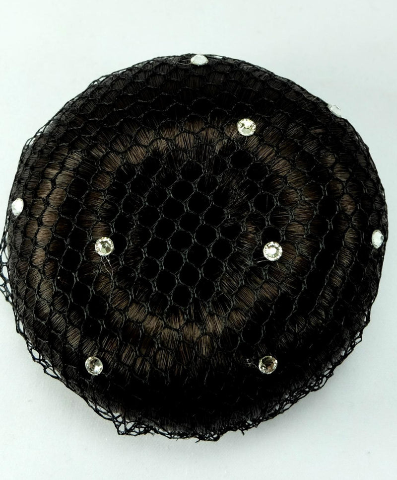 Bun Net with Swarovski Crystals - Black