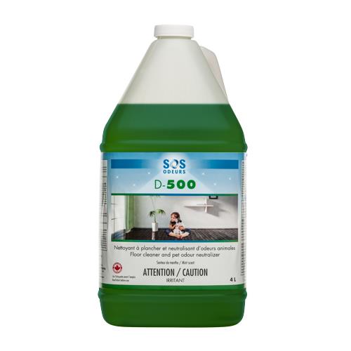 SOS Odeurs - D-500 Floor Cleaner & Animal Odour Neutralizer - Mint Scent - 4L