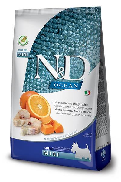 N&D Ocean - Codfish, Pumpkin, and Orange Recipe - Adult Mini Dog Food