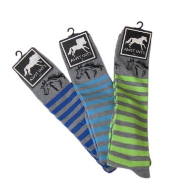 Awst Int'l - Horse with Coloured Stripes Socks - Ladies' Knee High Sock