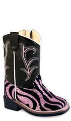 Toddler Girls Western Cowboy Boots Pink Zebra