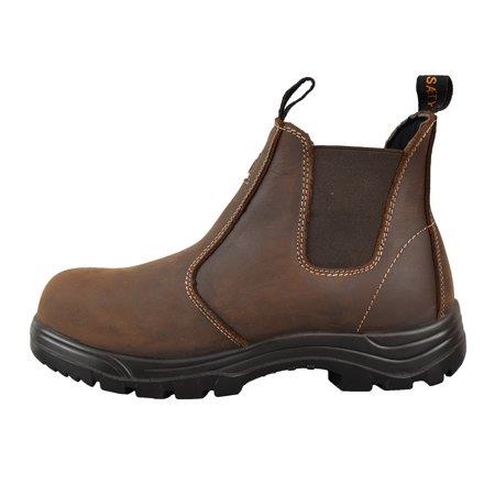 Brown Women's CSA Lightweight Steel Toe Leather Work Safety Boots - 925