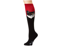 Sock Smith - Red Cat Portrait - Ladies' Knee High Socks