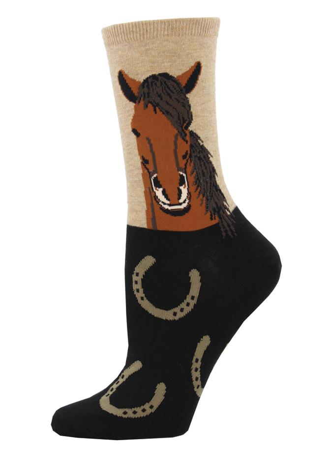 Sock Smith - Horse Portrait - Women's Socks - Shoe Size 5-10.5