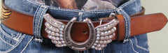Women's Western Horseshoe belt with Wings