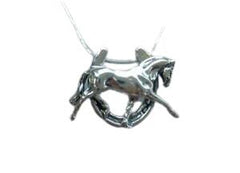 Exselle by Beverly Zimmer - Equestrian Jewelry - Horseshoe & Dressage Pendant Necklace