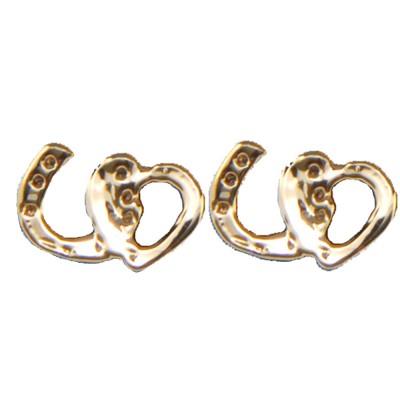 Exselle Equestrian Jewelry - Hearts and Horseshoes Earrings - Gold or Platinum