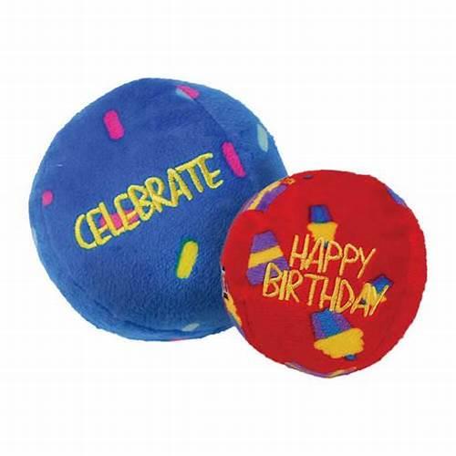 Kong Occasions - Birthday Balloon - Fetch Toy - Crinkles and Squeaks - Small or Large - Blue or Red