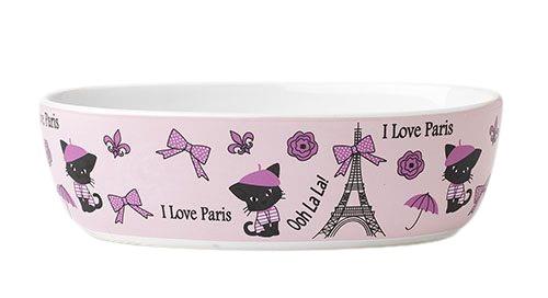 I Love Paris - Oval Cat Bowl - 2 Cups
