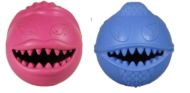 Jolly Pets Monster Ball Blue or Pink Natural Rubber Dog Toy