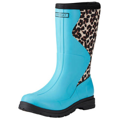 Ariat - Women's Springfield Rubber Boot - Bright Aqua/Leopard Print