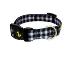 Be One Breed - Silicone Dog Collar - Black Plaid - Small, Medium, or Large