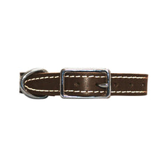 Brown Leather Dog Collar - 3/4