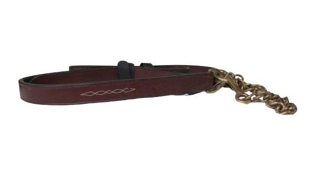 Leather Lead With Brass Chain