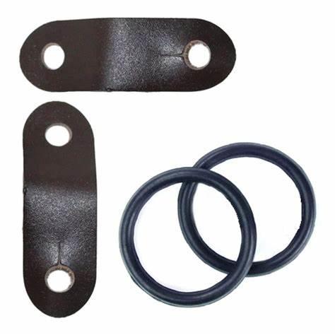 Safety Stirrup Replacement Elastics With Leather Loops