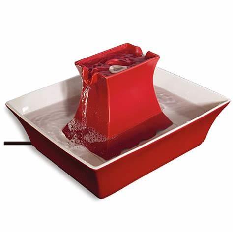 PetSafe Drinkwell Pagoda Dog and Cat Water Fountain - Stoneware Red - 2L