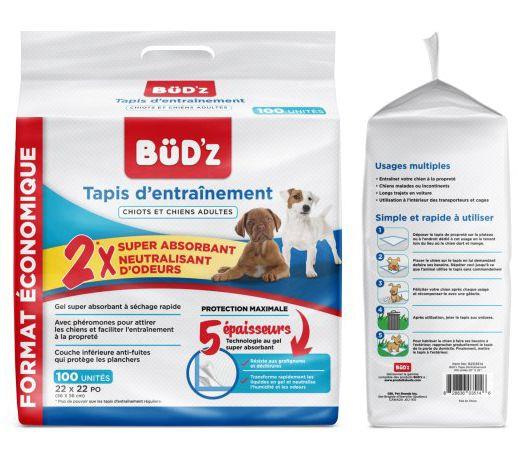 Bud'z Disposable Training Pads - Puppy or Adult Dog - 22" x 22" - 100 Pack