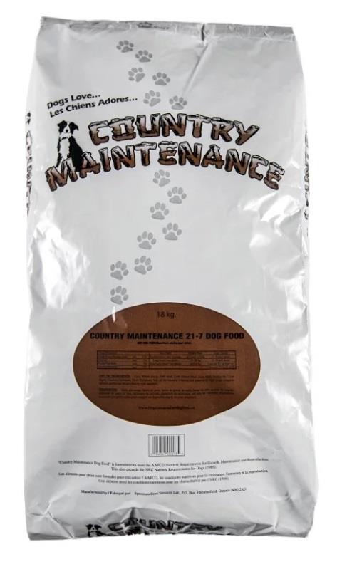 Country Maintenance - 21/7 Dog Food - 18KG