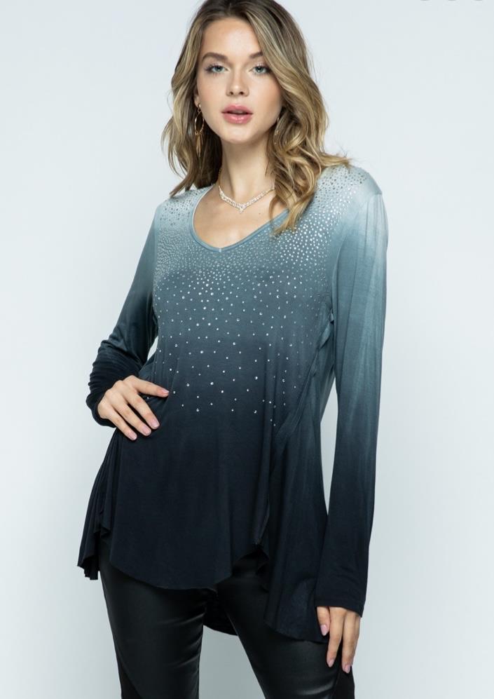 Vocal Zipper Long Sleeve Top with Grommets