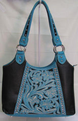 Montans West Turquoise and Black Handbag