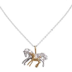 Exselle Equestrian Jewlery - Mare & Foal Necklace - Platinum & Gold - Mother's Day Gift