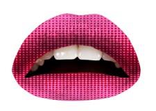 Violent Lips - Pink & Red Halftone - Temporary Lip Appliques
