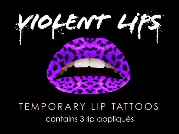 Violent Lips - Purple Leopard - Temporary Lip Appliques