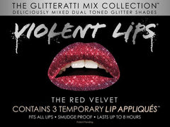 Violent Lips - Red Velvet - Glitteratti Mix Collection - Temporary Lip Appliques
