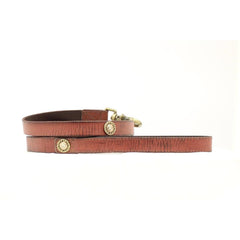 DBL Barrel Brown Leather with 12 Gauge Conchos Leash