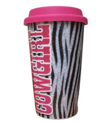 Pink Zebra Cowgirl Travel Mug