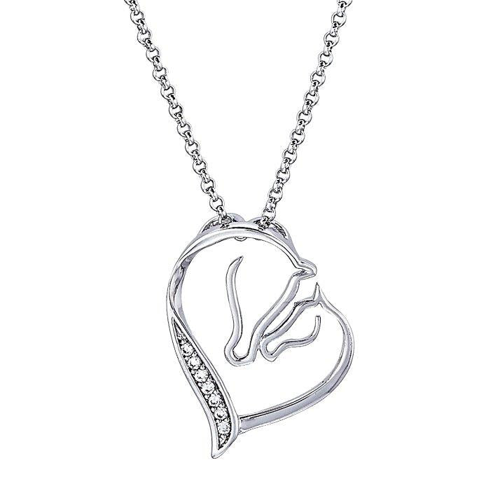 Mare and Foal Heart Necklace