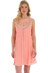 Wrangler Blush Lace Sleeveless Swing Dress - Ladies Summer Dress