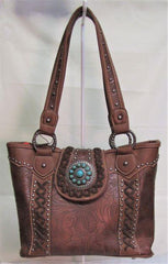 Trinity Ranch Cross Stitch Handbag - Brown
